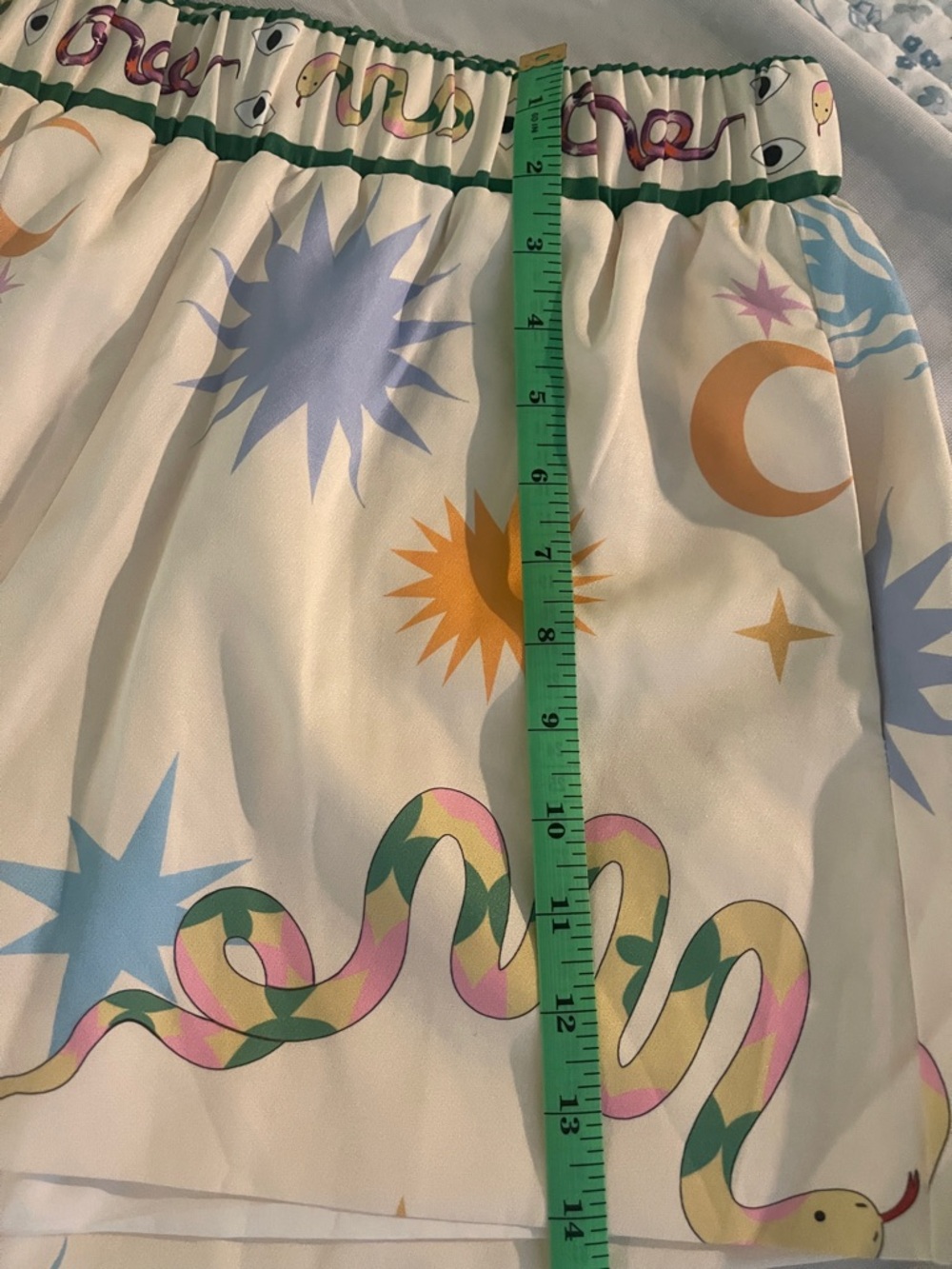 White Multicolor Celestial Print Women's Shorts - Picture 5 of 5